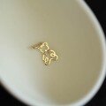wholesale 9K Gold Adorable Super Cute Plain Little Bear Pendant for Women, Single without Chain, Minimalist Collarbone, Niche Retro Gift for Students-0-1