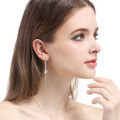 wholesale S925 Sterling Silver Minimalist Small Swan Earrings with Long Tassels, Simple and Elegant-0-3