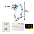 S925 Silver Cross-Border Four-Prong Moissanite Wedding Ring, 1-Carat Live Stream Wholesale-0-6