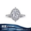 wholesale 925 Sterling Silver Cross-border Wholesale European and American Rings Marquise Gemstone Exaggerated Light Luxury Oval 2-Carat Diamond Ring-0-0