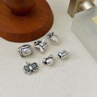 wholesale Metal material first: Sterling Silver S999 Zodiac Ox Accessory Niche 3D Hard Silver Bead Bracelet DIY Free Matching Accessories Versatile-Calf (hole: 2.4MM)