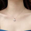 Sterling Silver Windmill Moissanite Necklace Women's Pendant-0-2