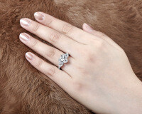 Sterling Silver S925 Classic Ladies' Shimmering Zirconia Proposal Ring, Final Sale.-Style K [Clearance Sale with Free Shipping]  US Size 7