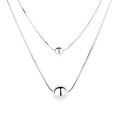 wholesale 925 Sterling Silver Minimalist Snake Chain Double-Layer Small Bead Necklace, Ins French Minimalist Style Versatile Snake Chain-0-4