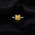 wholesale 9K/10K/14K/18K gold minimalist 175ct ice-cut high carbon diamond wedding ring square sugar yellow diamond ring-0-0
