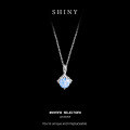 S925 Silver 1-Carat Moissanite Necklace with Plum Blossom Cut-0-4
