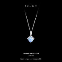 S925 Silver 1-Carat Moissanite Necklace with Plum Blossom Cut-S925 sterling silver + 1 carat moissanite