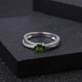 wholesale 925 Silver Luxury Designer High-End Natural Diopside Ring, Prosperity Collection with Natural Gemstone Inlay-0-2