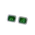 wholesale S925 Sterling Silver Earrings Retro Cultivated Emerald Cut 6*8 Summer Versatile Women's Jewelry Live-0-0
