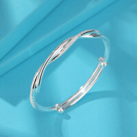 wholesale 999 Solid Silver Möbius Ring Bracelet for Women, Young Style Full Starry Sky Design Bangle-Approximately 23.5 grams of  999 silver