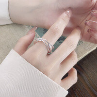 wholesale S925 Sterling Silver Trendy Cross-Border Minimalist Irregular Line Ring Fashionable Personality Index Finger Ring-1333JH/approximately 5.2g 7