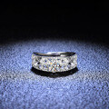 Silver D Color Moissanite Ring, 80-Point Hollow Design, Live Stream Wholesale-0-1