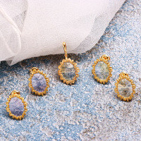 wholesale S925 Silver Japanese Light Luxury Jewelry Floral Language Series Retro Chamomile Citrine Amethyst Earrings Women's Versatile Necklace-With bare chain 925 silver