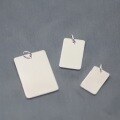 wholesale 990 sterling silver plain square pendant hip-hop couple necklace for women and men, rectangular charm accessory-0-1