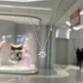 wholesale S925 Sterling Silver Minimalist Design Retro Literary Heartfelt Sun Pendant Necklace with Zircon Inlay High-end Collarbone Chain-0-2