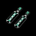 wholesale 925 Silver Gold-plated Earrings with High-carbon Diamond, Muzo Green, Black Enamel, Greek Nikoskoulis Decoration for Women-0-2
