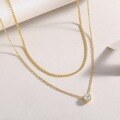 wholesale 925 Sterling Silver Gold-Tone Luxury High-End Pendant Stackable Ins Style Moissanite Necklace-0-1