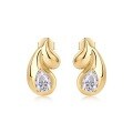 wholesale [Gold] 925 Sterling Silver Earrings Minimalist Style Golden Teardrop Shape Best-selling Moissanite Earrings Wholesale-0-5