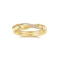 925 Silver 18K Gold Plated Micro Pave Moissanite Twist Ring-0-3