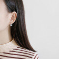 wholesale S925 Sterling Silver ET229 Korean Style Snowflake Earrings with Micro-Paved Zirconia, Light Luxury and Premium Feel-0-3