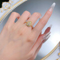 wholesale S925 Gold-Plated Bohemian Style Pear-Shaped Teardrop Ring for Women-0-3