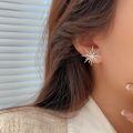 wholesale S925 Sterling Silver Minimalist Snowflake Stud Earrings for Women, Korean High-End Fashionable New Design Earrings-0-0