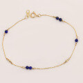 wholesale 9K gold Japanese-style niche luxury jewelry set with lapis lazuli and pearls, including necklace and bracelet-0-6