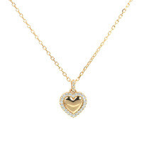 wholesale 925 Sterling Silver Jewelry Heart Zircon Necklace Collarbone Chain Women's Silver Accessories Source Manufacturer Wholesale One Piece-Heart-shaped white zirconium necklace>925 silver
