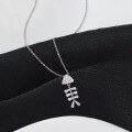 wholesale S925 Sterling Silver Maker Fishbone Necklace for Women, Luxury Minimalist Design, Small Trendy, Versatile and Elegant-0-1
