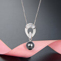 wholesale S925 Silver Small Fresh Popular Zircon Pendant, Korean and Japanese Style Pearl Collarbone Chain, Shell Pearl Teardrop Necklace for Women-0-1