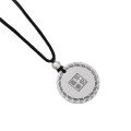 wholesale 999 Silver Awakening Lion Auspicious Words Necklace Unisex Peace and Joy Round Pendant Solid Silver Ethnic Style Pendant-0-4