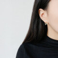 wholesale S925 Sterling Silver Korean Style Simple and Versatile Paper Crane Brushed Ear Stud Earrings for Women-0-2