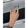 wholesale S925 Sterling Silver Korean Dongdaemun Style Ins Minimalist Textured Ring for Women, Versatile Silver Ring-0-3