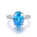 wholesale 925 Sterling Silver 6-Carat Oval High Carbon Diamond Sapphire Halo Oval Silver Ring for Women-0-6