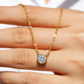14K Gold Plated S925 Silver 1ct Moissanite Bubble Pendant Necklace-0-4