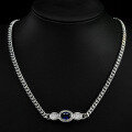 wholesale High-carbon diamond, 34ct lab-grown oval-shaped ruby and sapphire, 8*11mm, 45cm necklace by-0-0