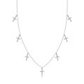 wholesale S925 Silver Necklace Moissanite Pendant Fashion Choker Necklace Cross-Border Best-Selling Accessories Source Factory Wholesale-0-4
