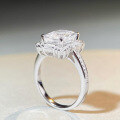 wholesale Sterling silver fashionably unique radiant ice flower cut diamond ring for women,-0-2