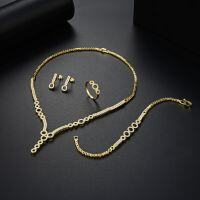 wholesale 925 sterling silver bridal earrings and necklace set, designed for weddings and evening banquets, a stylish jewelry ensemble-Wedding banquet jewelry customization