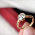 wholesale 925 Silver Gold 6mm Round Diamond Polished Ring for Women, Versatile Daily Wear-0-3