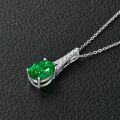 S925 Silver Oval Emerald-Cut Flashing Pendant Necklace, Cross-Border Bestseller-0-1