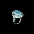wholesale 925 Silver Gold-Plated Ring High-Carbon Diamond Heryu Candy Blue Topaz High-End Jewelry Versatile Women's Ring-0-3