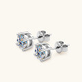 wholesale Metal Classic Four-Prong Moissanite Stud Earrings for Women, Small Batch Design, OEM Customization from Samples, Images, or Models, ODM Processing-0-2