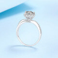 wholesale PT950 gold-plated 925 sterling silver ring with 1-carat moissanite, factory direct wholesale-0-2