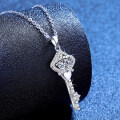 S925 Sterling Silver Moissanite Crown Key Fashion Collar Necklace Wholesale-0-0