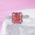wholesale 925 Silver Live Stream Edition Padparadscha 8*8mm Goddess Pink Bud Gentle Style Ring Loop-0-5