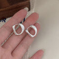 wholesale S925 Sterling Silver Unique Niche Design Letter D Earrings Ear Clasps for Women, Heavy Duty Advanced Ins Style Personalized Ear Accessories-0-0