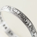 wholesale 999 Silver Nalan Literary Retro Ethnic Minimalist Design Thai Silver Elephant Text Bangle S7853-0-3