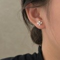 wholesale S925 Sterling Silver Four-Leaf Clover Ear Studs for Women, Small and Exquisite, Light Luxury, Fashionable Minimalist Style, Lucky Clover Earrings, Versatile Match-0-1