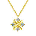 925 Silver Moissanite X Letter Necklace Women's Light Luxury Pendant-0-5